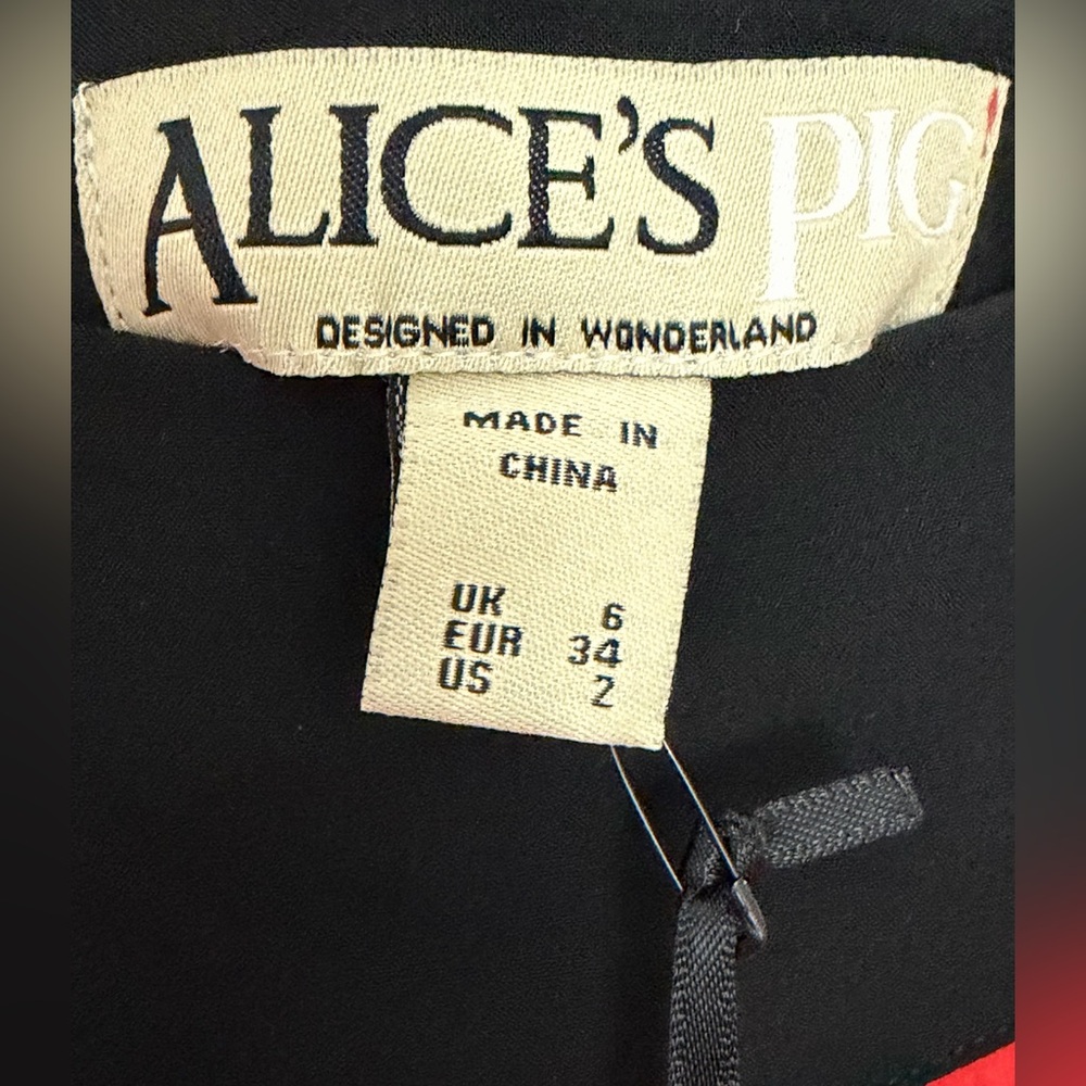 Alice’s Pig Tessa’s Tango Red&Black Cropped Top/Hi-Lo 2 Piece Skirt Set US2 NWT - Picture 12 of 13